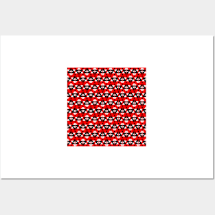 Black, White and Red Pattern #1 Posters and Art